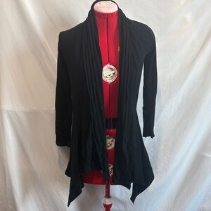 Grand Style Black Women's Draped Cardigan
